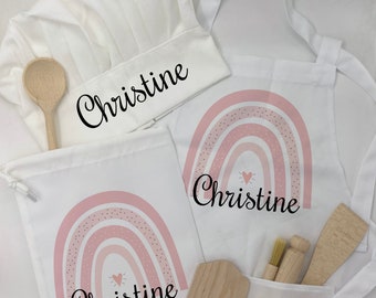 Personalised Kids Baking Set, Children's Kit, Apron, Bag, Your Name, Wooden Spoon Rolling Pin Pasty Brush, Stocking Filler, Christmas Gift