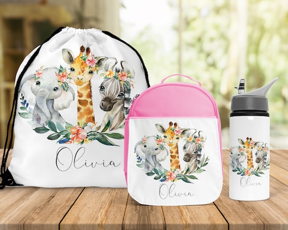 Kids Lunch Personalised Lunch Bag And Water Bottle Kids Back To