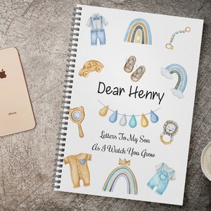 Personalised Letters to my son, Letters to my child, as I watch you grow, baby book, diary, letters to my baby, baby journal, journal