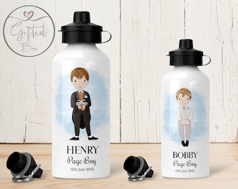 Personalised Page Boy Water Bottle Aluminium Water Bottle Add Your