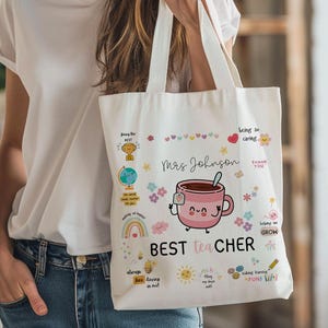 Sac fourre-tout personnalisé pour professeur : cadeau de remerciement personnalisé