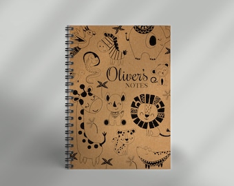 Personalised Kids Safari Animals Notebook: A5 Journal