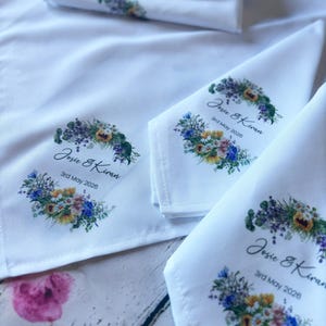Serviette de table personnalisée à motif tournesol, nappe florale personnalisée, réception rustique