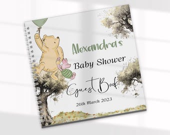 Personalised Pooh Bear Baby Shower Guest Book: Photo Album