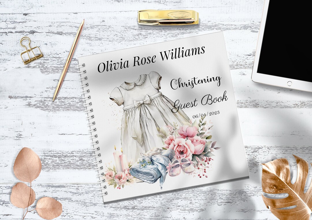 Personalised Christening Guest Book, Baptism Guest Book Photo Album