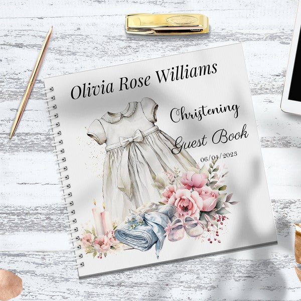 Personalised Christening Guest Book, Baptism Guest Book Photo Album, Memory Book, Personalised Christening Guest Book Guest Book