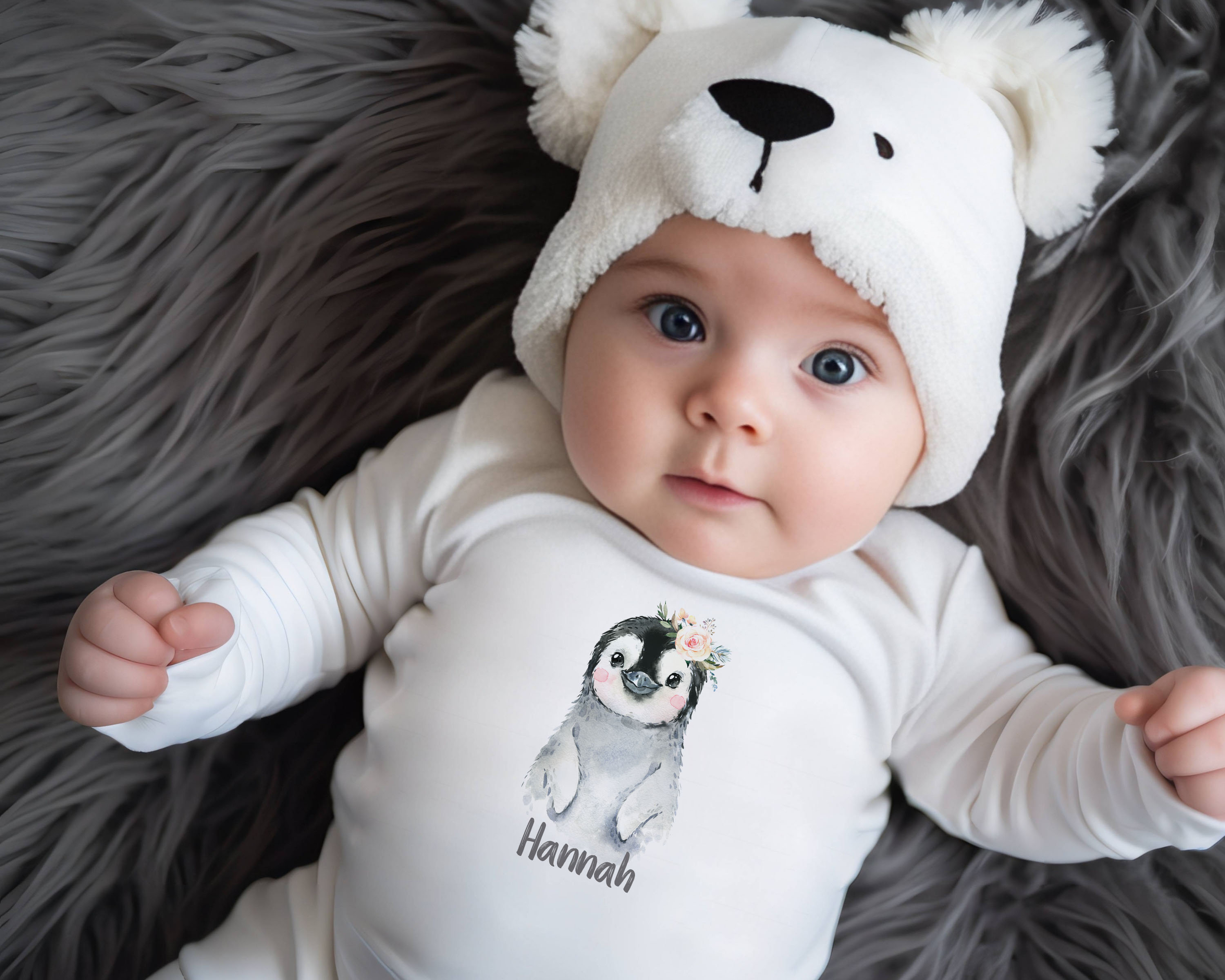 Personalised Baby Romper Suit Baby Pinqui Printed Baby Romper