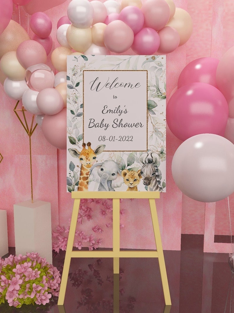 Personalised SAFARI Baby Shower Sign Safari Baby Etsy