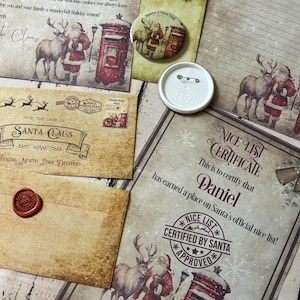 Gepersonaliseerde kerstletterset: met was verzegelde noordpoolaandenken