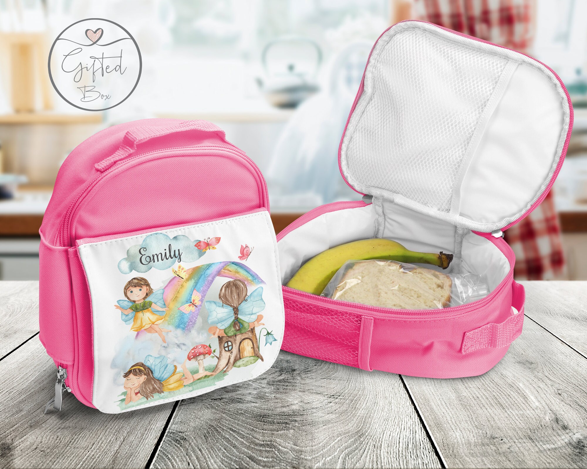 matching water bottle and lunch bag