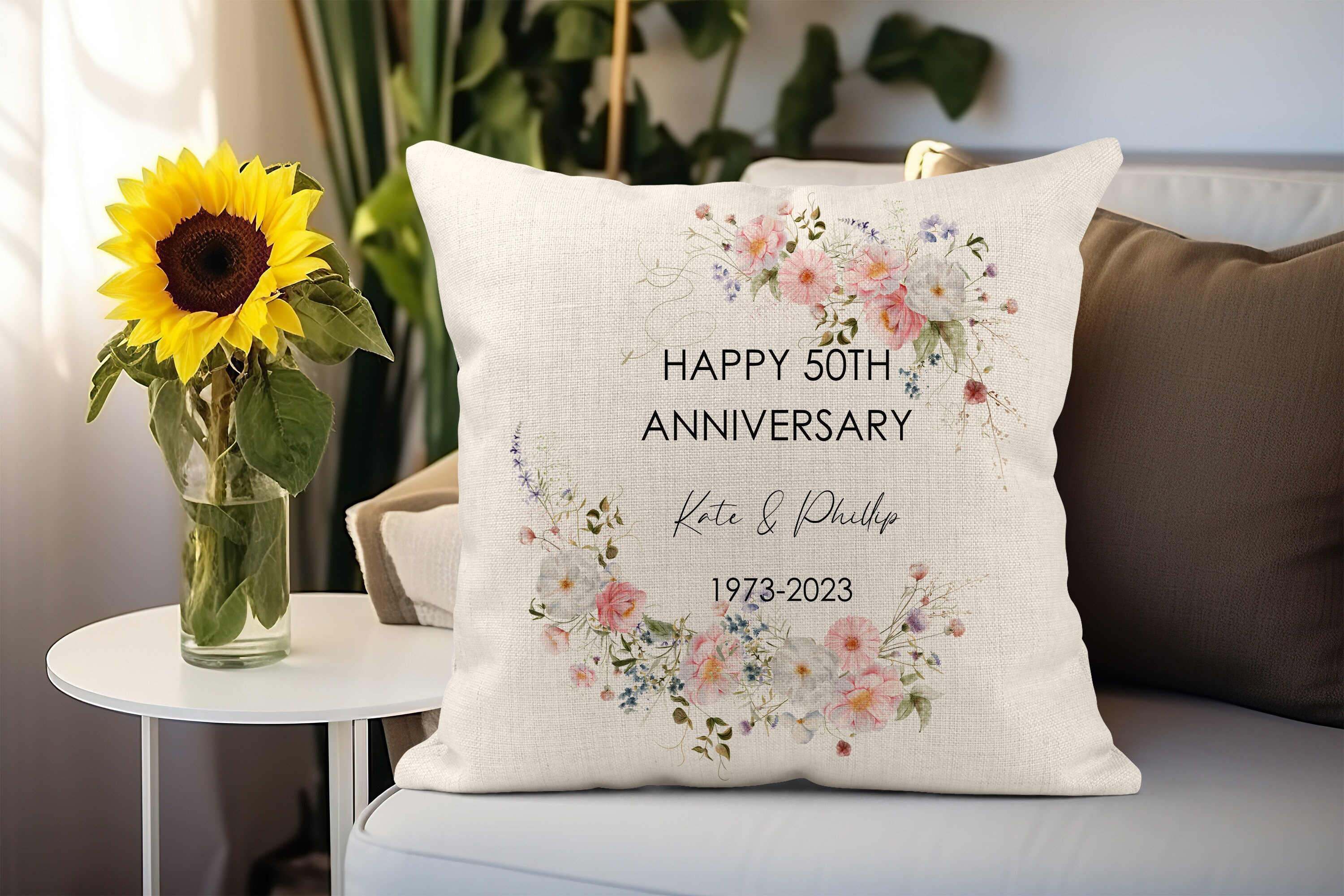 Personalised Anniversary Cushion Personalised Wedding Anniversary Gift Keepsake Gift 30th 40th 50th Anniversary Gift for Wife Husband Etsy