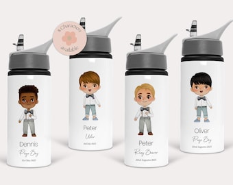 Botella de agua personalizada para paje, recuerdo de boda para portador de anillos