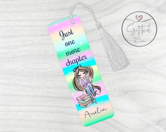 Girls Personalised Bookmark Page Holder Personalised Gift For Read Lovers Rainbow Bookmark Personalised Printed Aluminium Bookmark