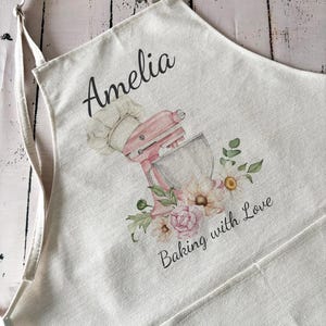 Personalised Apron, Pink Mixer Baking Gift, Quality Cooking Apron, Unique Apron, Birthday Gift Apron, Gift for Her, Custom Made, Xmas Gift