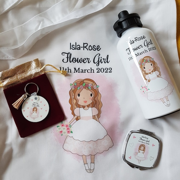 Flower Girl Gift, Flower Girl Bundle, Flower Girl Package, Flower Girl Proposal, Flower Girl bottle, Personalised Tote  Flower Girl Mirror
