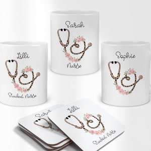 Personalised Nurse Mug, Nurse Mug and Coaster, Nurse Gift, Student Nurse Mug, Student Nurse Gift Nurse Gift Birthday Christmas Gift