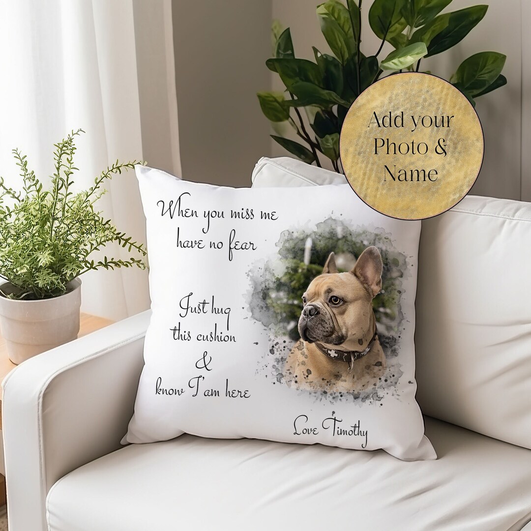 Personalised Pet Loss Gift, Dog Memorial Cushion, Dog Memorial Gift