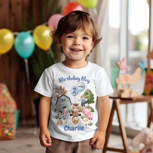 Personalised Boys Farm Birthday T-shirt: Custom Kids Gift