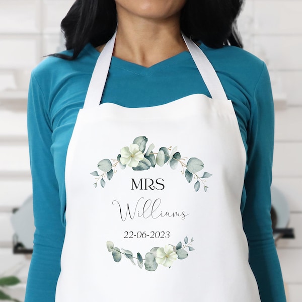 Wedding Apron, Bride Apron, Wedding Cover Up, Personalised Apron, Cooking Apron, Bride Gift, Bride Top, Bridesmaid Apron, Flower Girl Apron