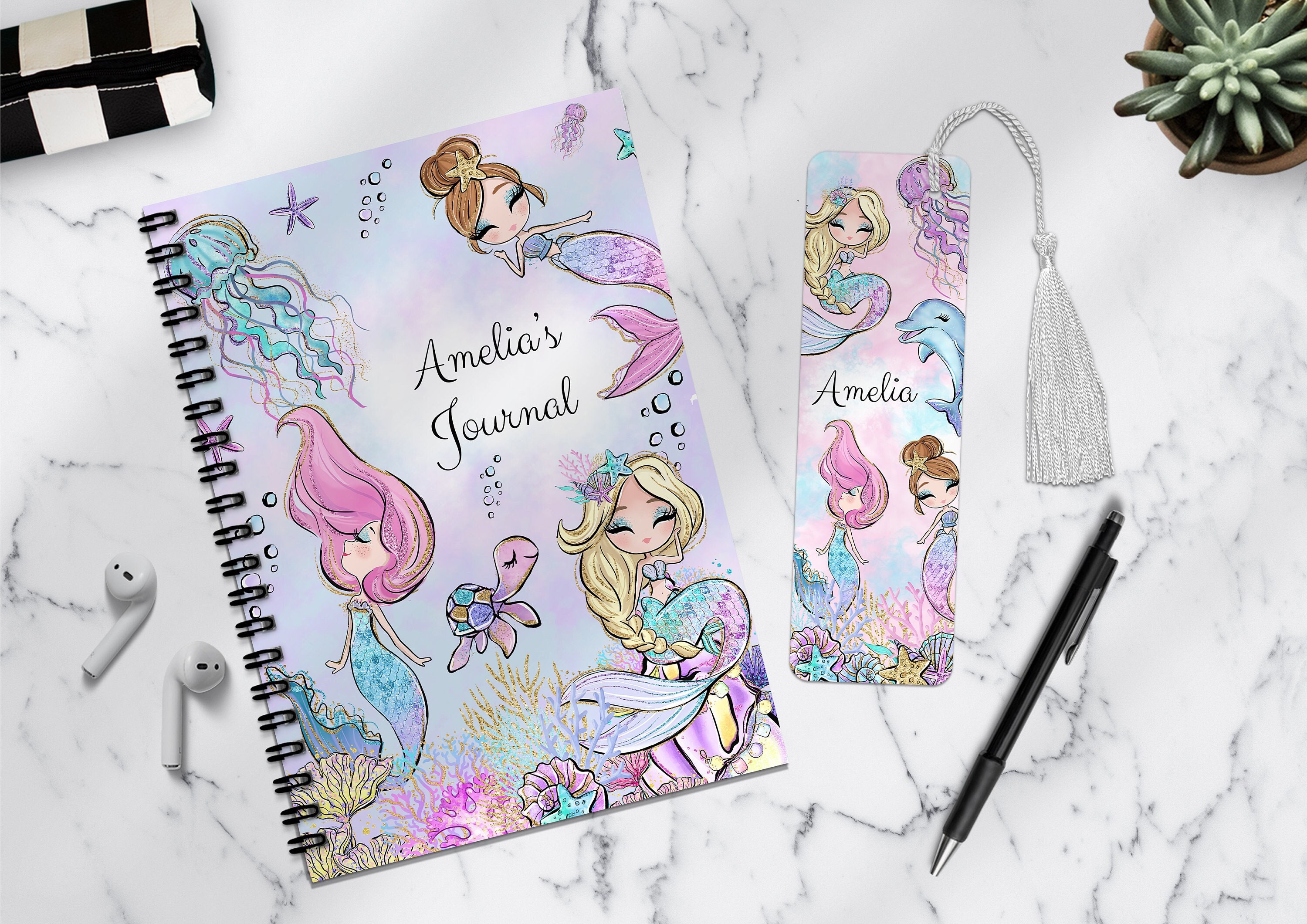 Sequin Diary Spiral Notebook Mermaid Notebooks Girls Kids Lock