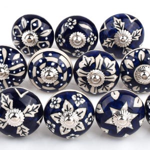 Blue Ceramic Drawer Pulls Knobs Kitchen Cabinet Door Handle Drawer Knobs Hardware Knobs Handmade Knobs Cabinet Knobs Ceramic Door knobs