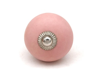Roze keramische knoppen, handgeschilderde knoppen, vintage knoppen, ladeknoppen voor kledingkasten, kastgrepen, knoppen!