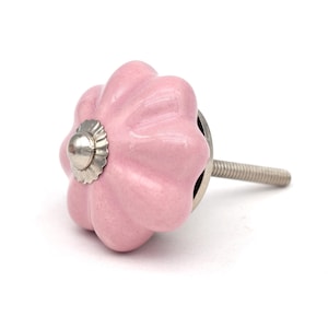 Pink Pumpkin Ceramic Drawer Knob: Nursery Furniture Accessory