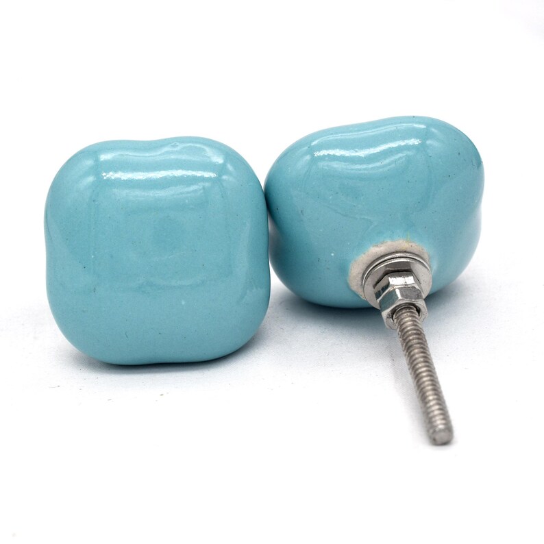 Solid Blue Color Knobs, Custom painted children's knobs, Blue/Teal dresser knobs, blue colored dresser pulls. Blue nursery dresser knobs