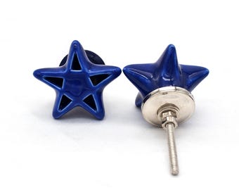 ブルースター セラミックキャビネットノブ - 子供部屋の装飾（ノブ1個セット）