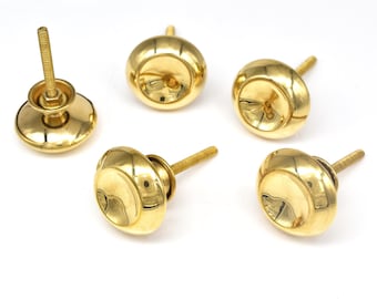 Vintage Premium Brass Pull Cabinet Knob: Gold & Black Round Drawer Pull(Set of 1 Knob)
