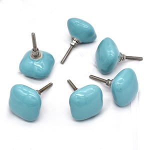 Solid Blue Color Knobs, Custom painted children's knobs, Blue/Teal dresser knobs, blue colored dresser pulls. Blue nursery dresser knobs