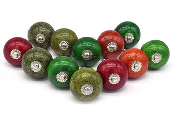 Kleurrijke glitterknoppen, ladeknoppen, keramische meubelknop, handgemaakt (set van 1 knop)