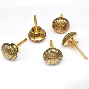 Etched Brass Moroccan Knob, Gold Furniture Pull, Handmade Cabinet Hardware(Set of 1 Knob)