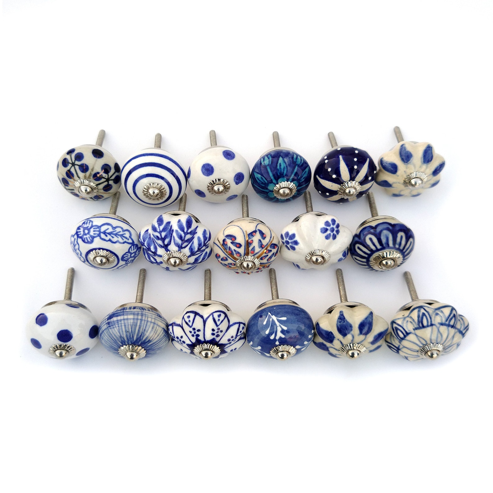 Blue and White Knobs Cupboard for Drawers and Etsy