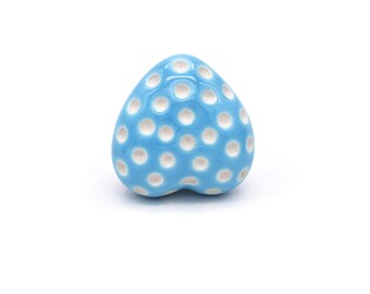 ハート型ブルーセラミックノブ、子供部屋用引き出し取っ手（ノブ1個セット）