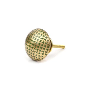Brass Cabinet Knob, Vintage Gold & Green Drawer Pull(Set of 1 Knob)
