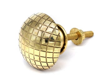 Messing ladeknop: gepolijste ronde kastknop, gouden afwerking (set van 1 knop)
