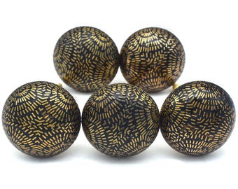 Handgeschilderde messing bloemknop | Vintage dressoirladehendel (set van 1 knop)