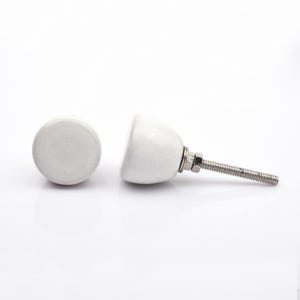 May include: A collection of twelve decorative cabinet knobs in various colours and patterns. Each knob features a round or oval shape with a metal bolt extending from the back. The designs include floral, geometric, and solid textures in shades of green, blue, orange, purple, white, and grey.