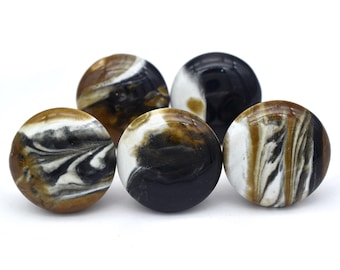 Artisan キャビネットノブ: アンバーブラウンセラミック 4 cm レトロアクセント (ノブ 1 個セット)