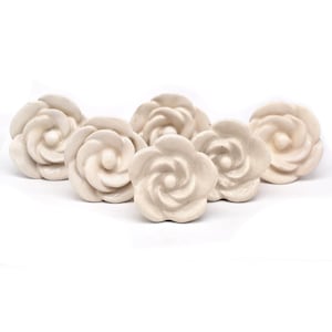 Weiße Rose Knauf Keramik Pull: Französischer Country Flower Schubladengriff (1er Set)