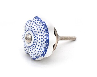 Perilla decorativa azul marino con forma de calabaza / Herrajes para muebles pintados a mano (juego de 1 perilla)