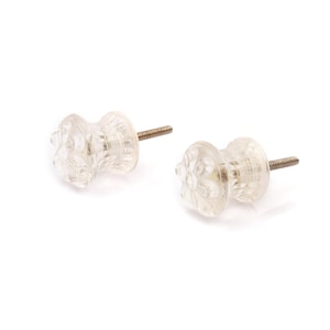 Molded Floral Clear Glass Cabinet Knobs (Set of 1 Knob)