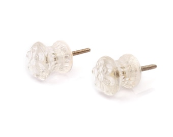 Molded Floral Clear Glass Cabinet Knobs (Set of 1 Knob)