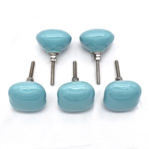 Solid Blue Color Knobs, Custom painted children's knobs, Blue/Teal dresser knobs, blue colored dresser pulls. Blue nursery dresser knobs