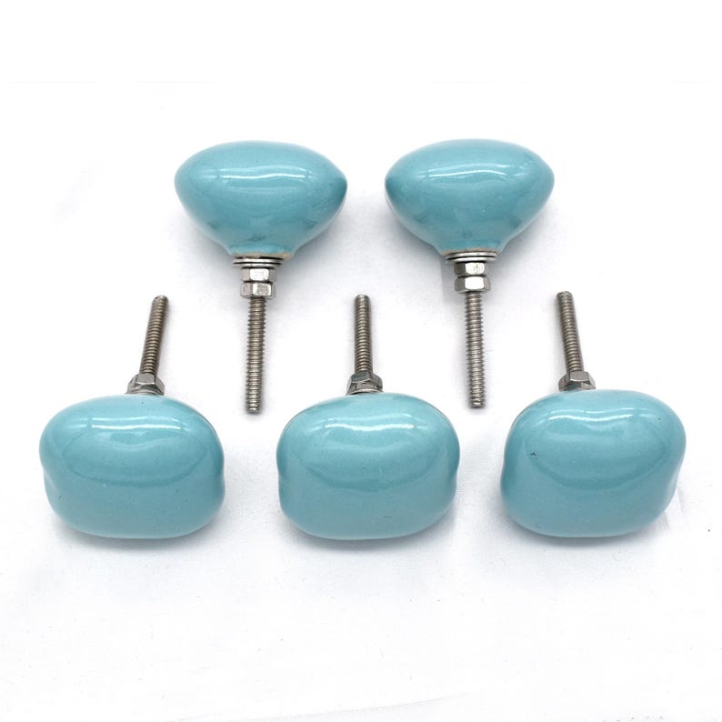 Solid Blue Color Knobs, Custom painted children's knobs, Blue/Teal dresser knobs, blue colored dresser pulls. Blue nursery dresser knobs