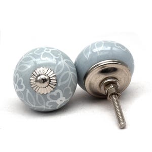 Grey & White Ceramic Knobs, Ceramic Door Knobs, Kitchen Cabinet Drawer Pulls Cupboard Knobs, Hardware Knobs, Cabinet Knobs, Drawer Handles