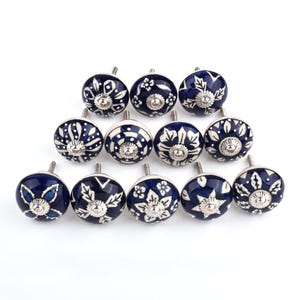 Blue Ceramic Drawer Pulls Knobs Kitchen Cabinet Door Handle Drawer Knobs Hardware Knobs Handmade Knobs Cabinet Knobs Ceramic Door knobs