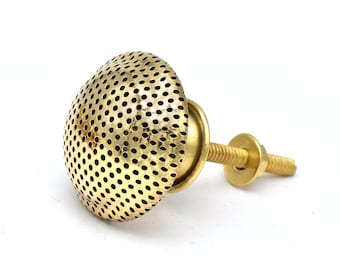 Handgemaakte ronde koperen knop, meubelvervangingsknop (set van 1 knop)