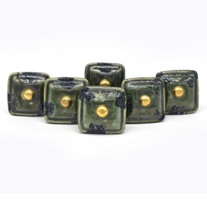 Dark Basalt Rock Cabinet Knobs with black base, made in INDIA, Mountain Midnight  cabinet knob,  Knobs